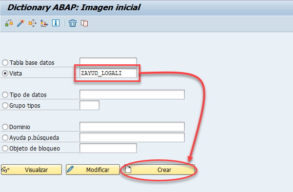 Vista de ayuda SAP: crear Help View 1