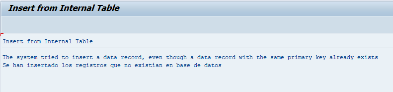 Insertar registros con tratamiento de excepciones 1