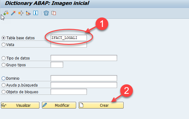 Crear tabla transparente en SAP ABAP 1
