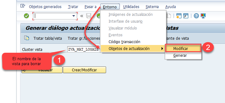 Borrar un cluster de vistas 2 Borrar un cluster de vistas 2
