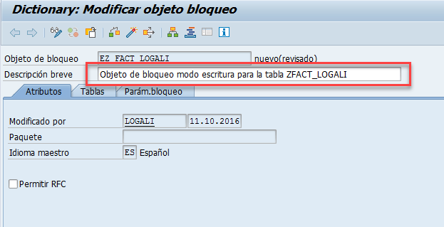 Crear objeto de bloqueo en SAP ABAP 2 Crear objeto de bloqueo en SAP ABAP 2