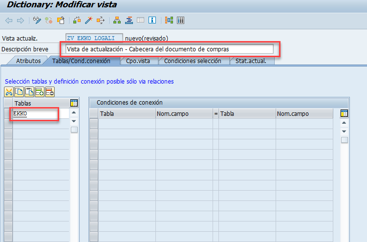 Crear un cluster de vistas en SAP 3 Crear un cluster de vistas en SAP 3