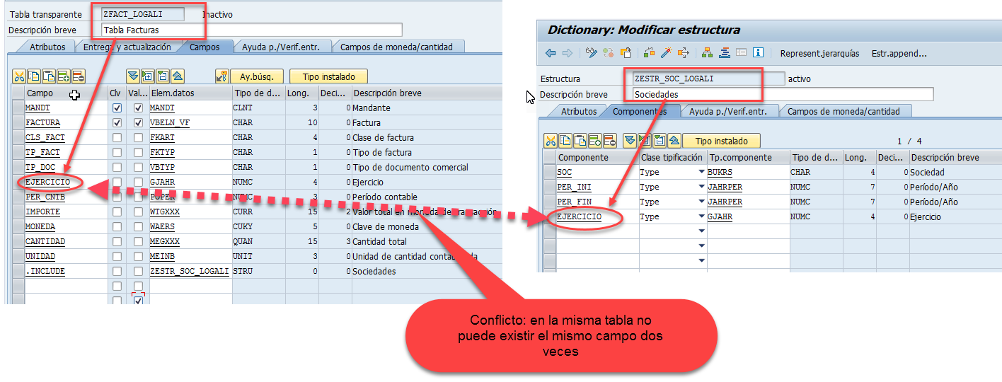 INCLUDE STRUCTURE en tablas ABAP 3