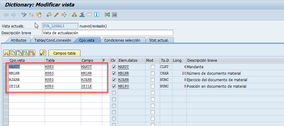 Vista de actualización SAP: guía DDIC 4 Vista de actualización SAP: guía DDIC 4