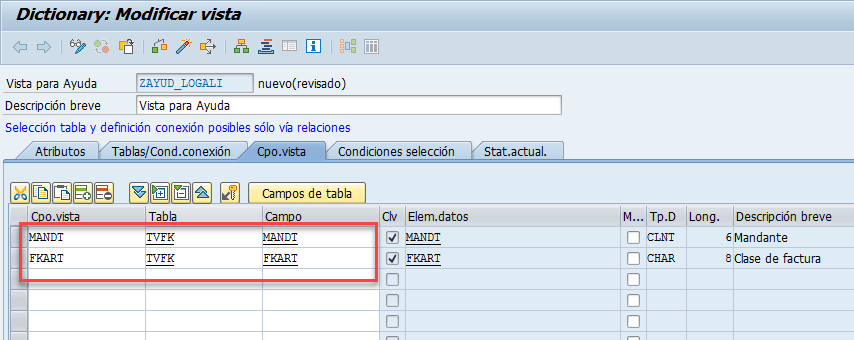 Vista de ayuda SAP: crear Help View 4