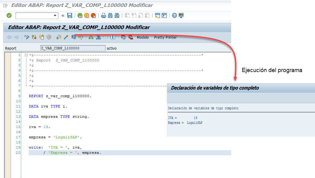 Declarar variables de tipo completo 4