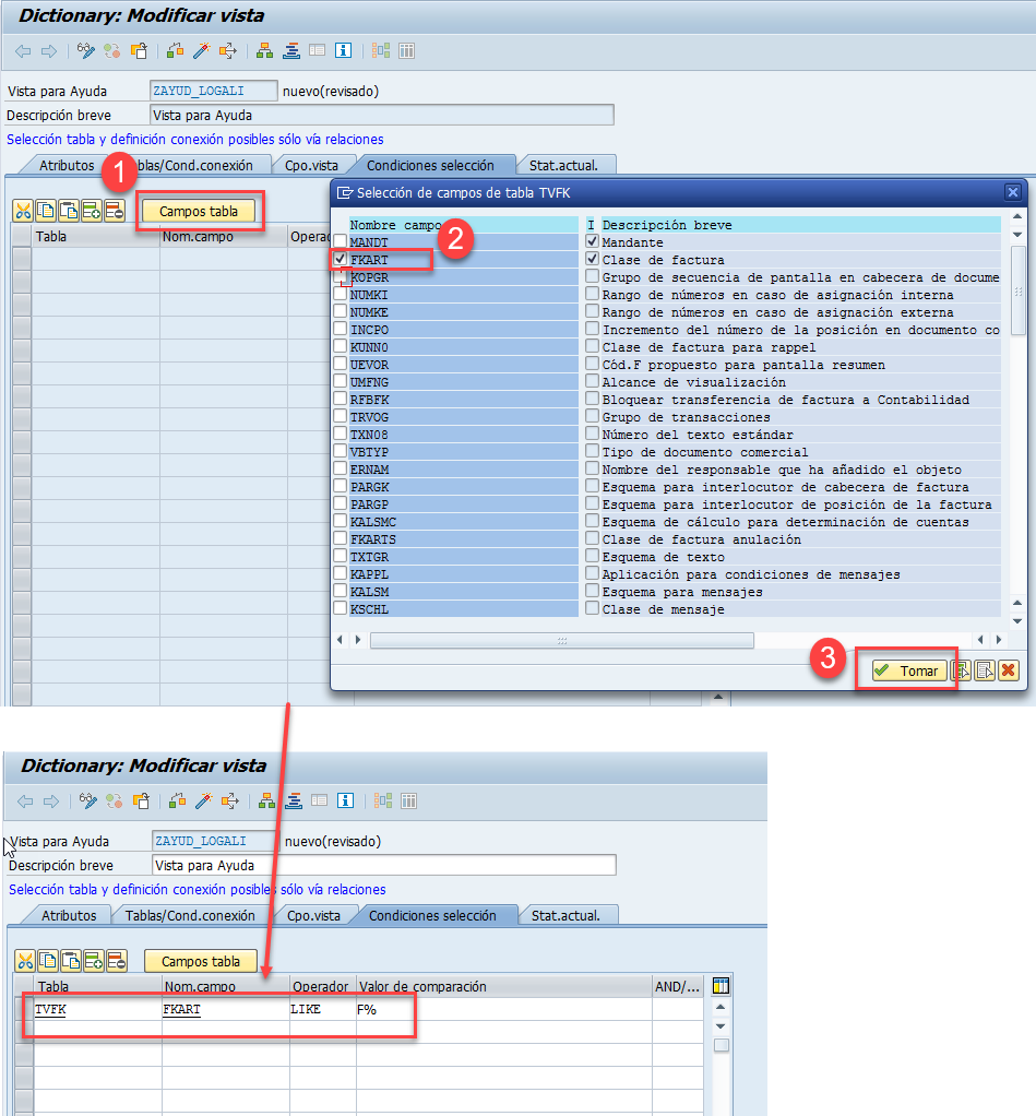 Vista de ayuda SAP: crear Help View 5