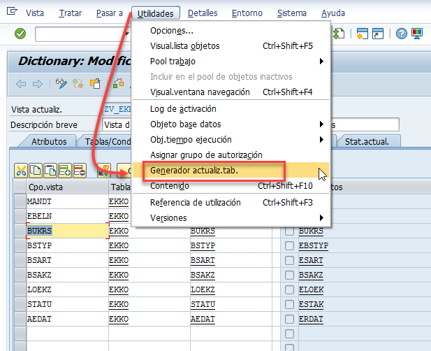 Crear un cluster de vistas en SAP 5 Crear un cluster de vistas en SAP 5