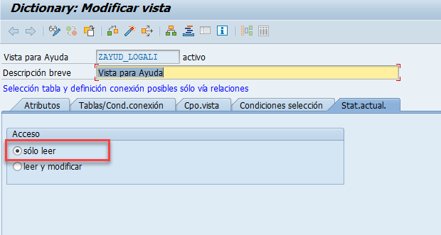 Vista de ayuda SAP: crear Help View 6