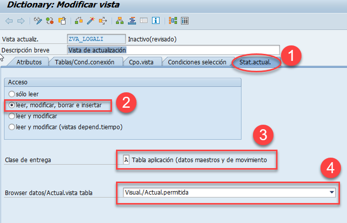 Vista de actualización SAP: guía DDIC 7 Vista de actualización SAP: guía DDIC 7