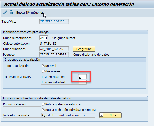 Crear un cluster de vistas en SAP 8 Crear un cluster de vistas en SAP 8
