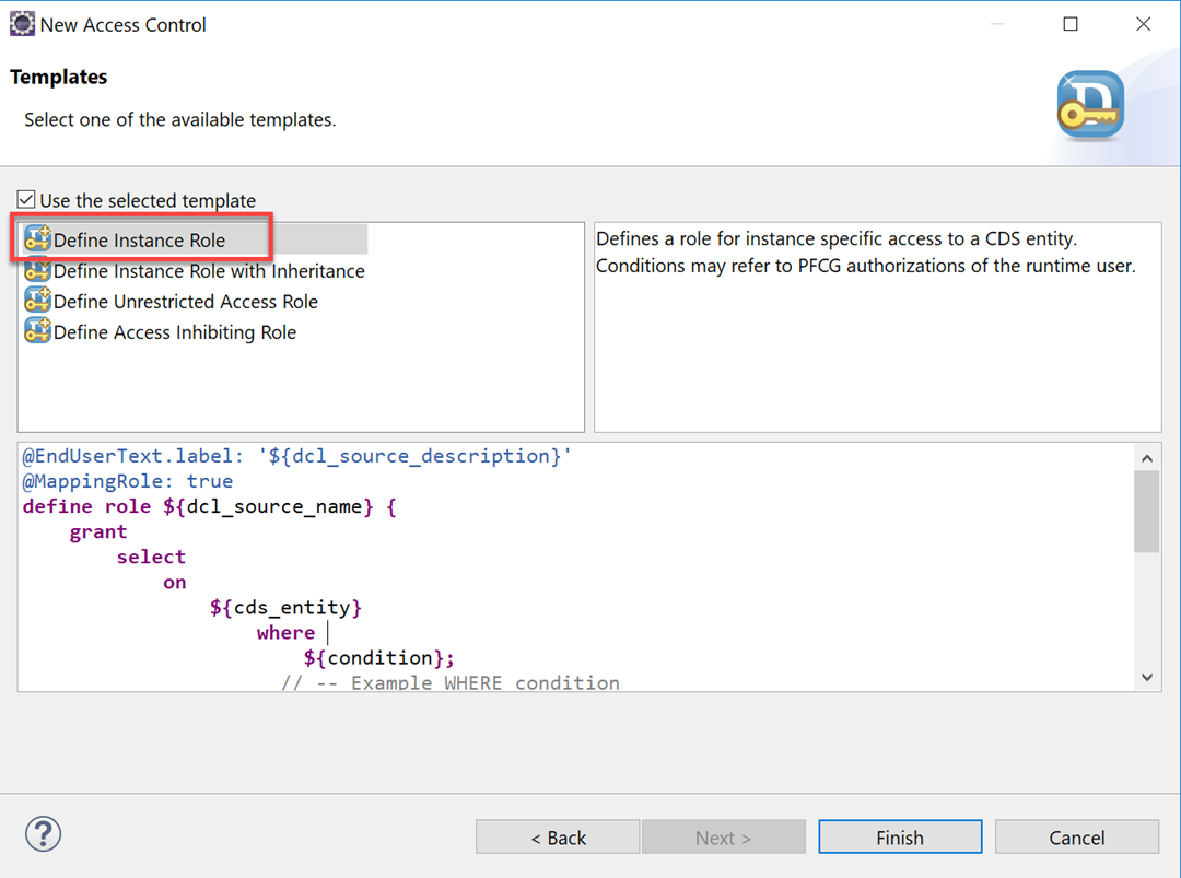 CDS Access Control: crear Instance Role 3 CDS Access Control: crear Instance Role 3