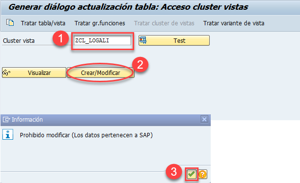 Crear un cluster de vistas en SAP 12 Crear un cluster de vistas en SAP 12