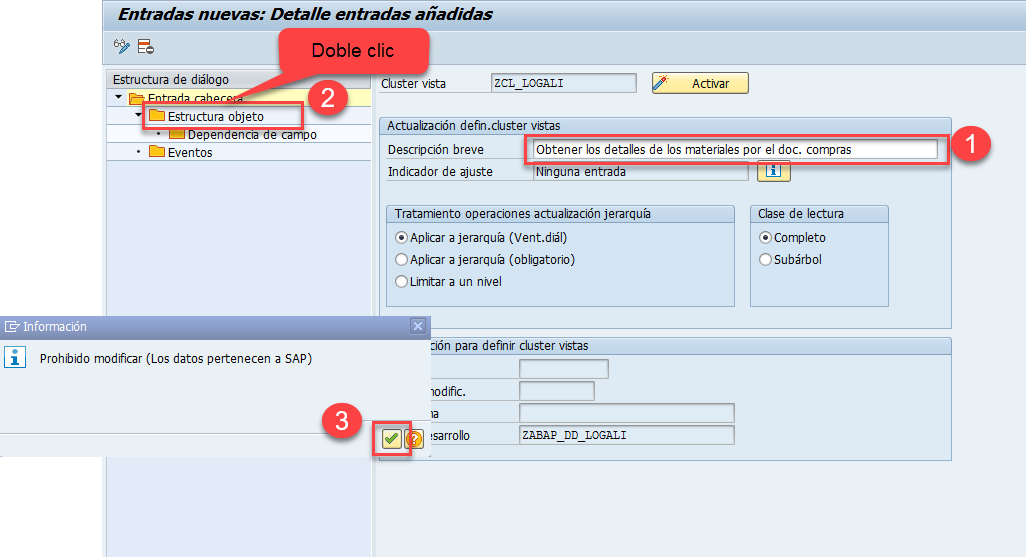 Crear un cluster de vistas en SAP 13 Crear un cluster de vistas en SAP 13