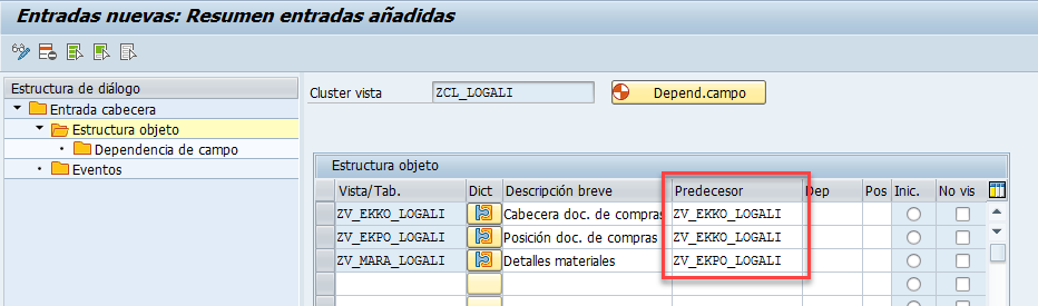 Crear un cluster de vistas en SAP 16 Crear un cluster de vistas en SAP 16