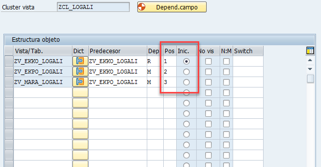 Crear un cluster de vistas en SAP 18 Crear un cluster de vistas en SAP 18