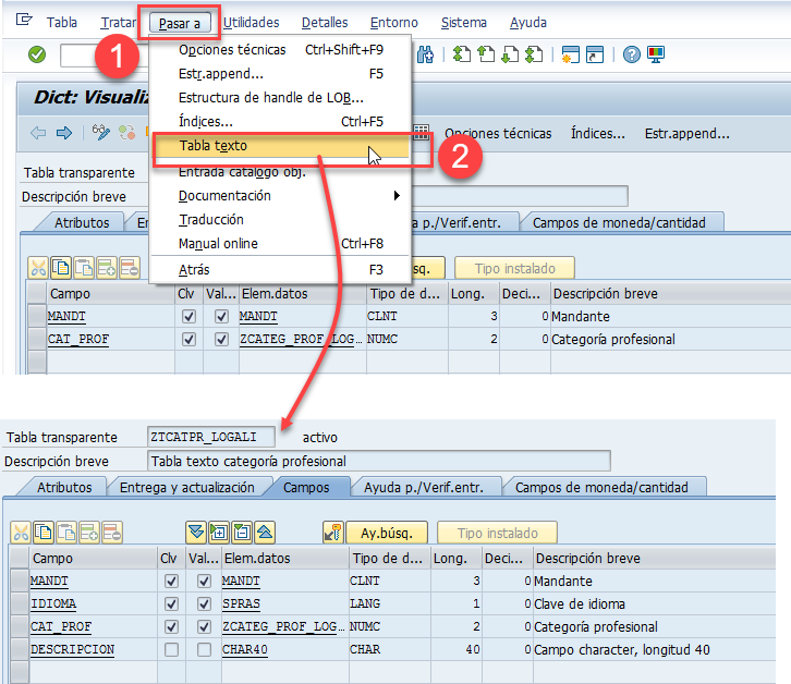 Tabla de texto en SAP ABAP: guía DDIC 22