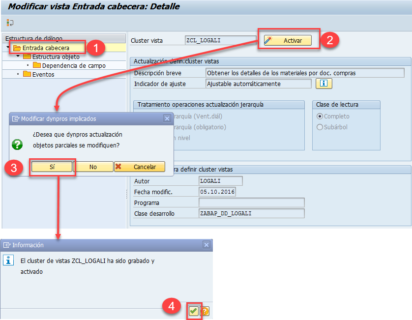 Crear un cluster de vistas en SAP 22 Crear un cluster de vistas en SAP 22
