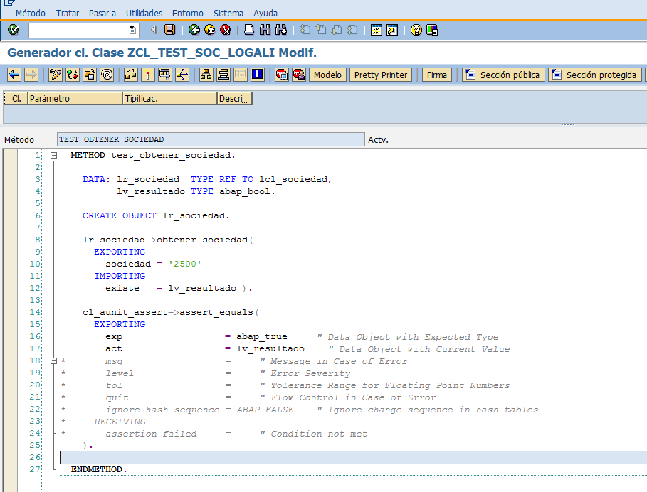 Crear clase global de test 6