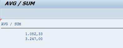 AVG SUM 1