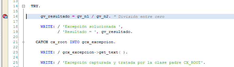 Excepciones basadas en clases en el Debugger 2