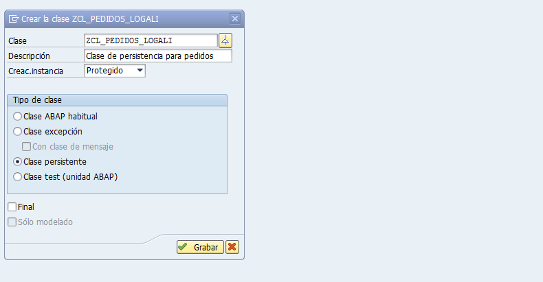 Crear una clase de persistencia en ABAP 2