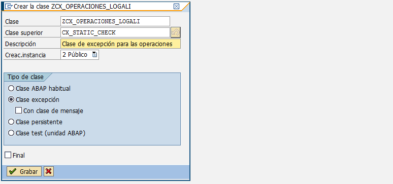Crear clase de excepcion 2 Crear clase de excepcion 2