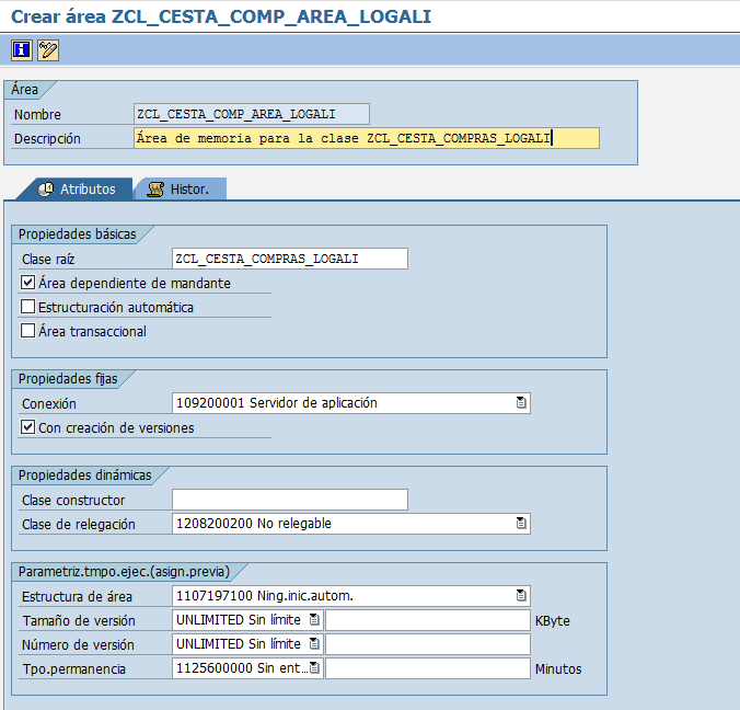 Memoria compartida en ABAP: definir áreas 4