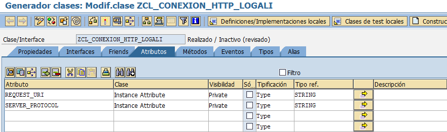 Crear una clase global ABAP con Class Builder 3