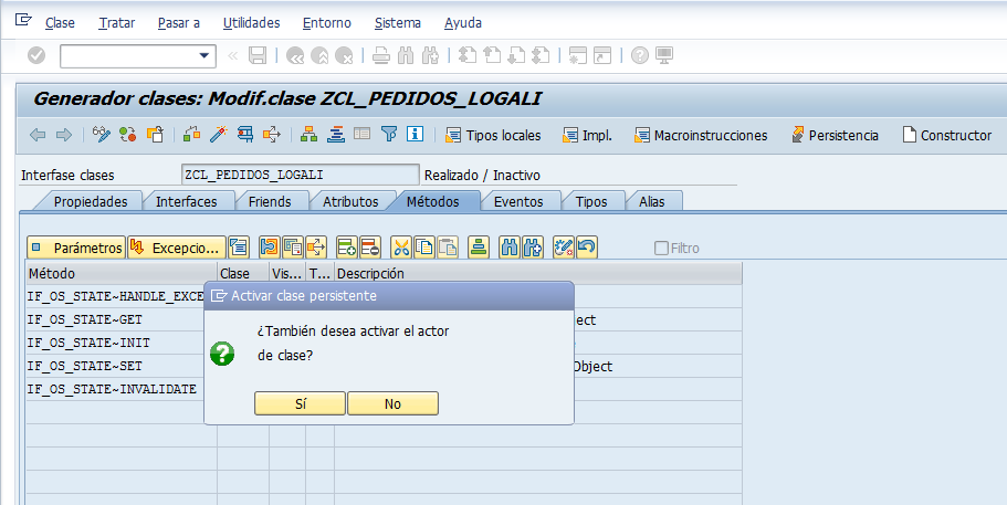 Crear una clase de persistencia en ABAP 3