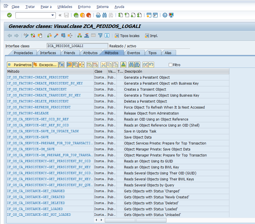 Crear una clase de persistencia en ABAP 7