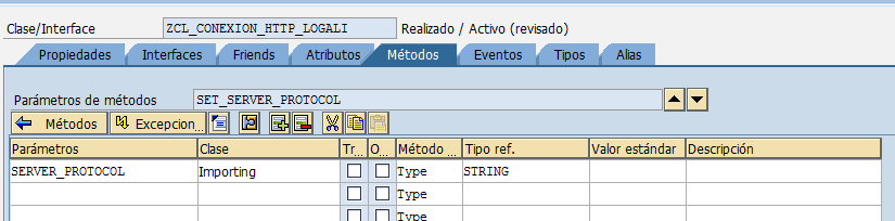 Crear una clase global ABAP con Class Builder 7