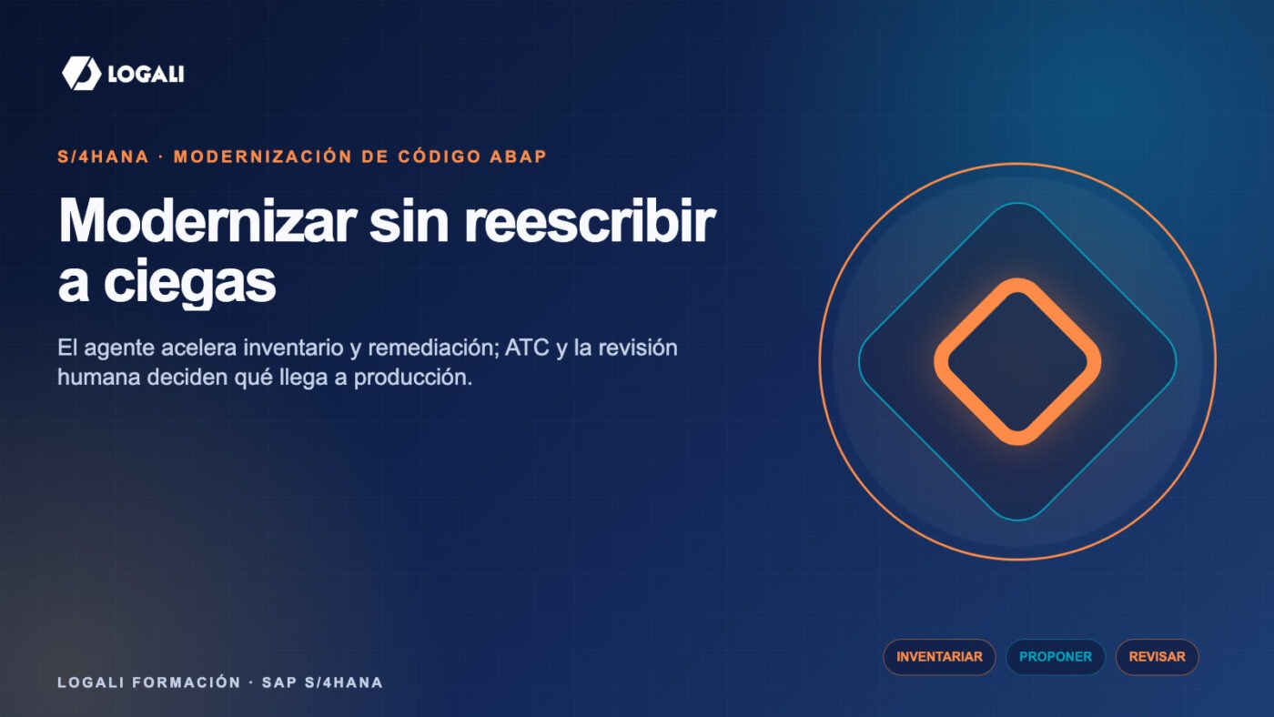 Agente de inteligencia artificial adaptando código personalizado de ECC a SAP S/4HANA