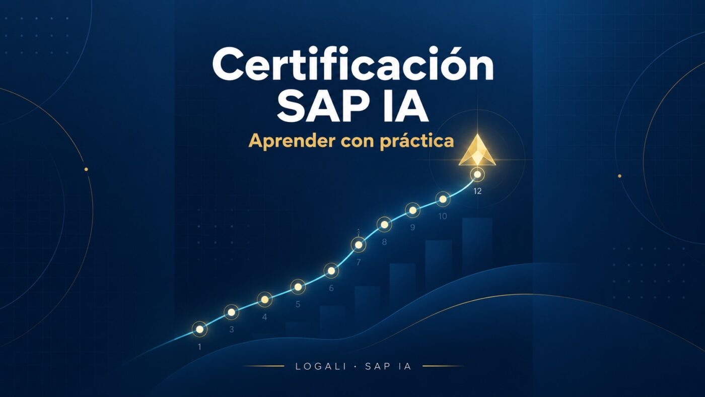 Certificación SAP IA: aprender con práctica, con una ruta visual de aprendizaje.
