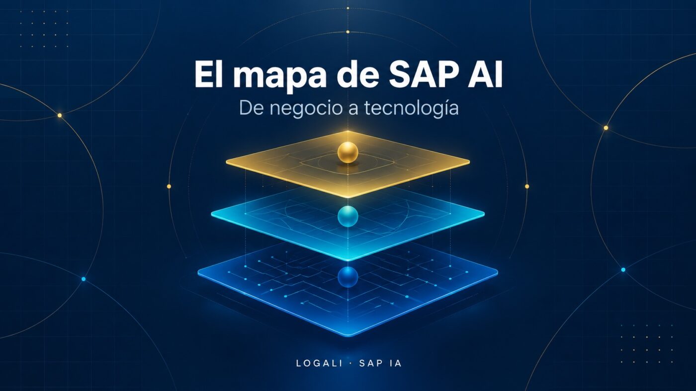 Mapa de SAP AI: relación visual entre negocio, plataforma y tecnología.