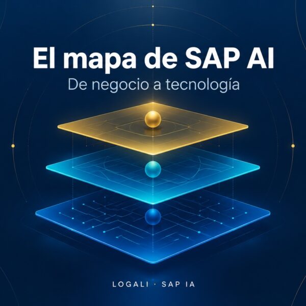 Mapa de SAP AI: relación visual entre negocio, plataforma y tecnología.